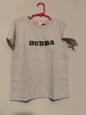 Bella Canvas Kids "BUBBA" Short Sleeve Tee in Light Beige with Black Print